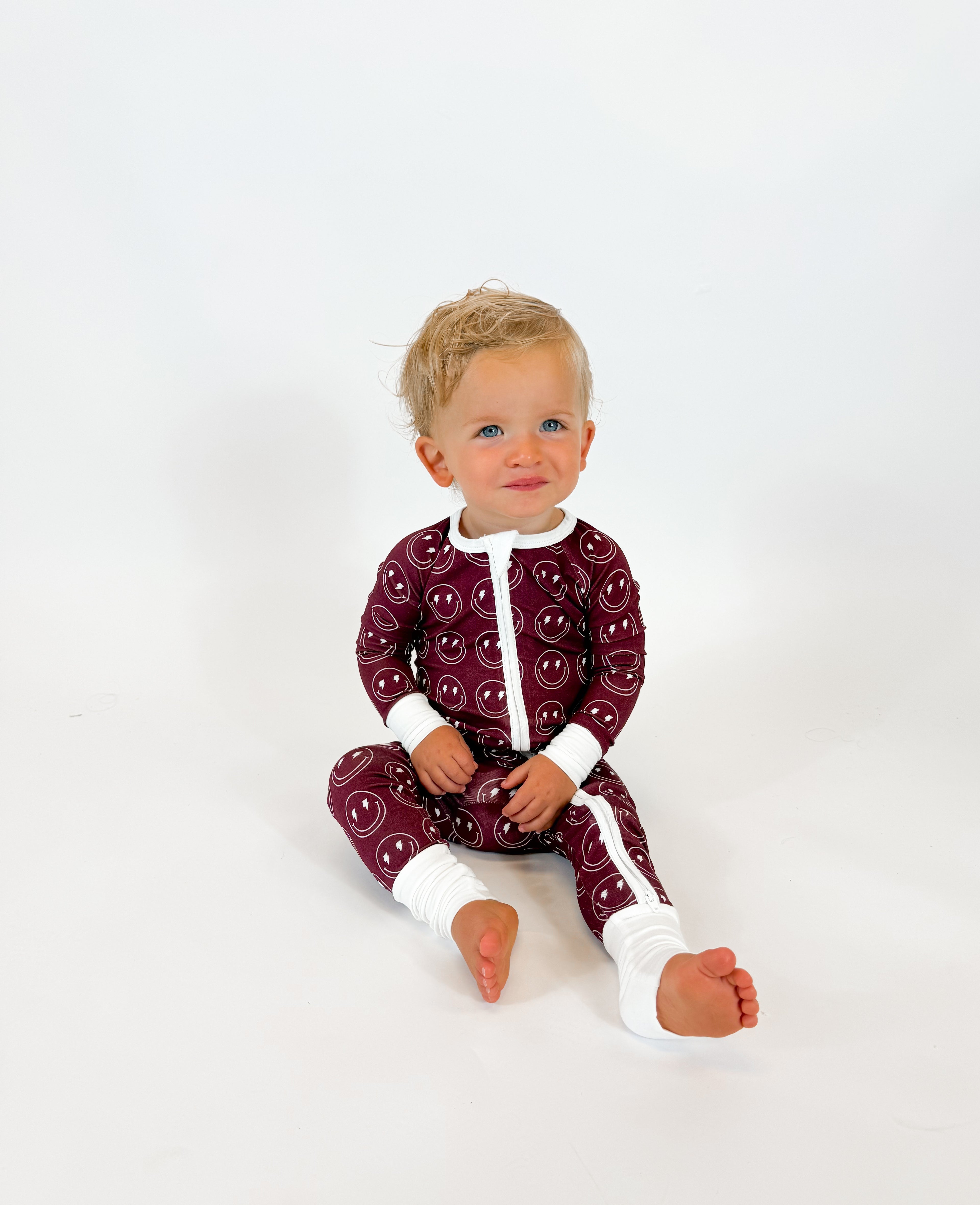 Merlot Smileys Double Zippy Romper