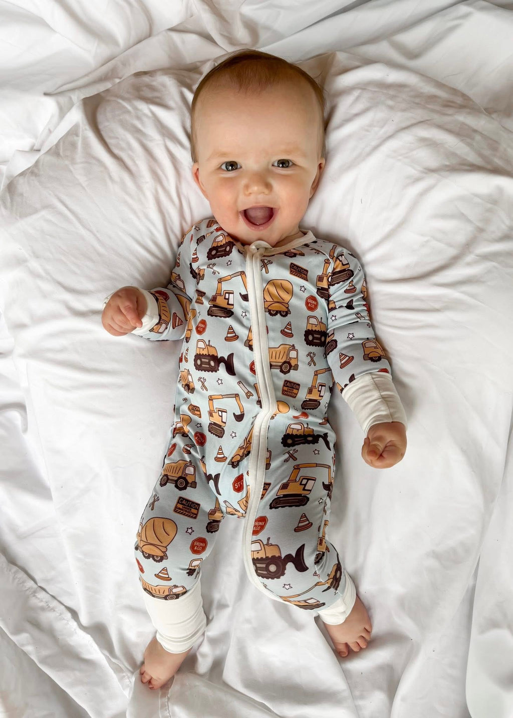 Construction Zone Double Zippy Romper