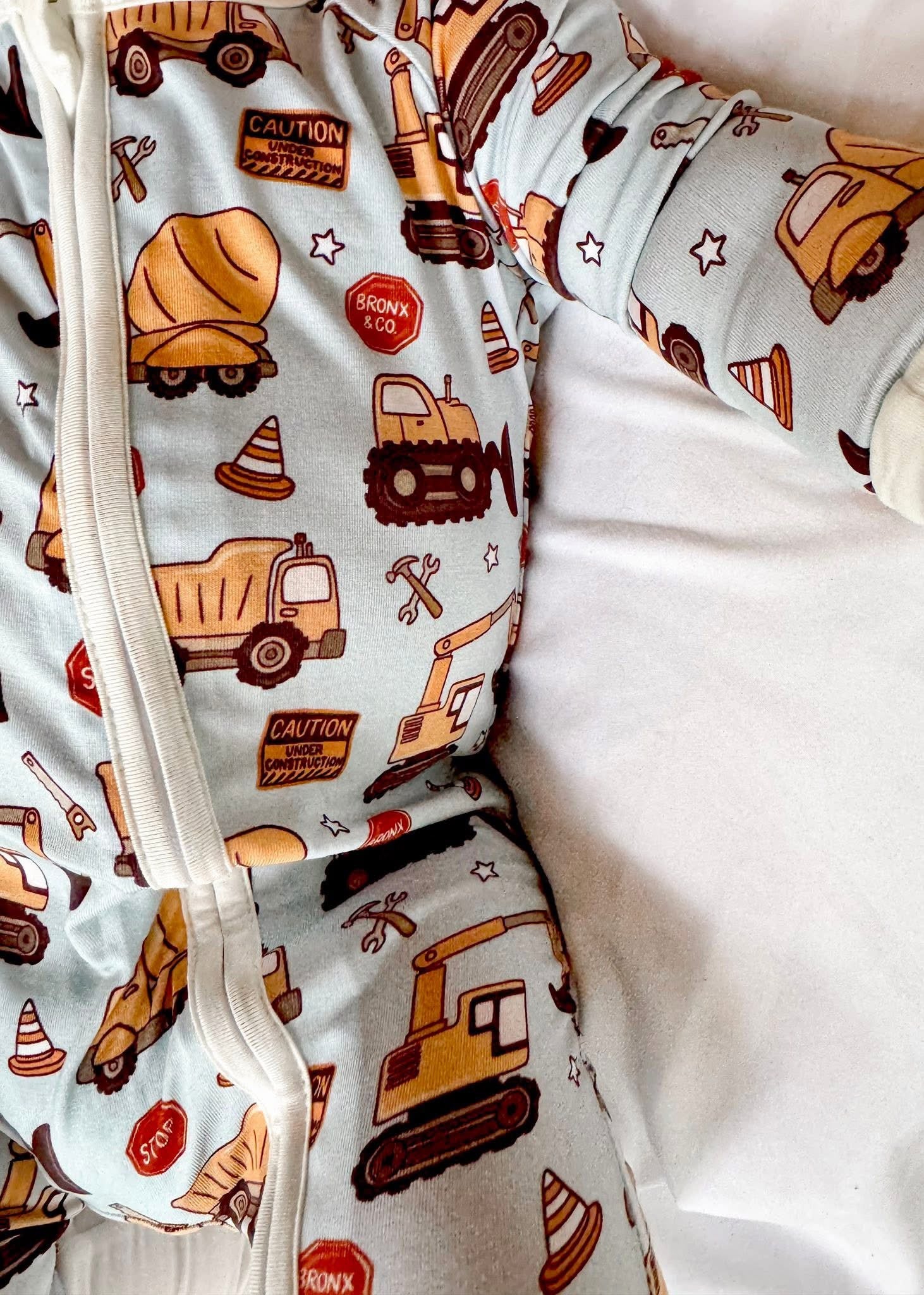 Construction Zone Double Zippy Romper