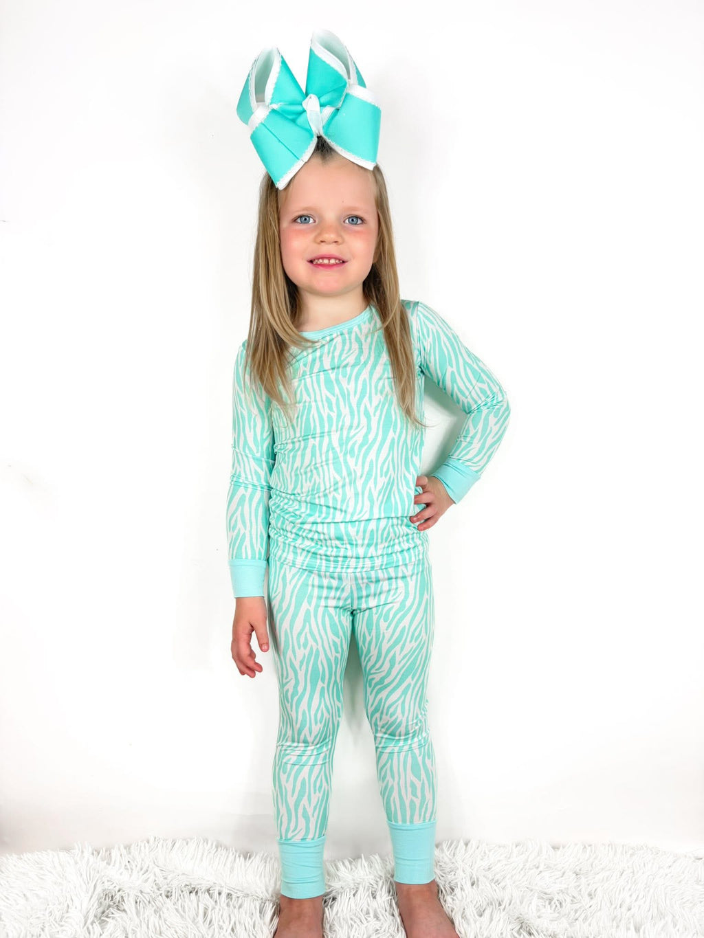 Mint Zebra Two Piece Set