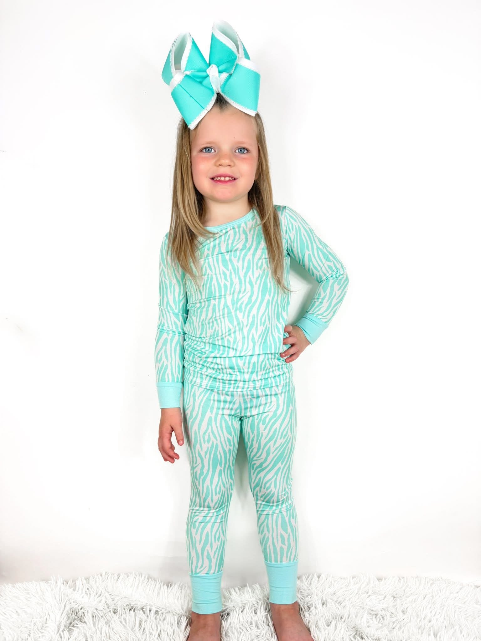 Mint Zebra Two Piece Set