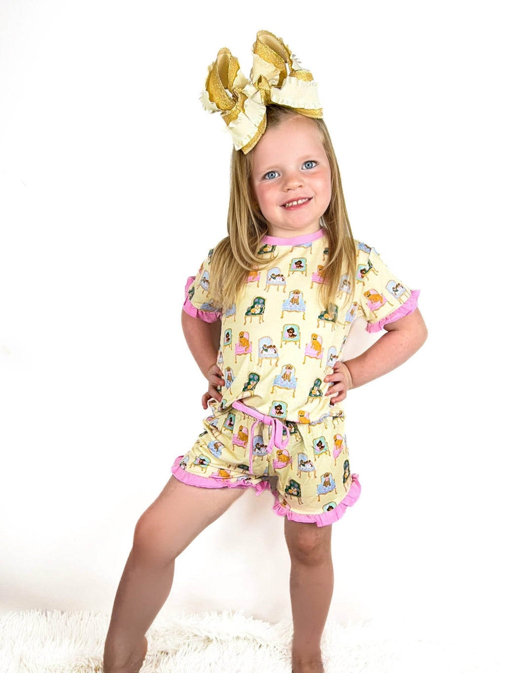 Fancy Dogs Ruffle Short Set