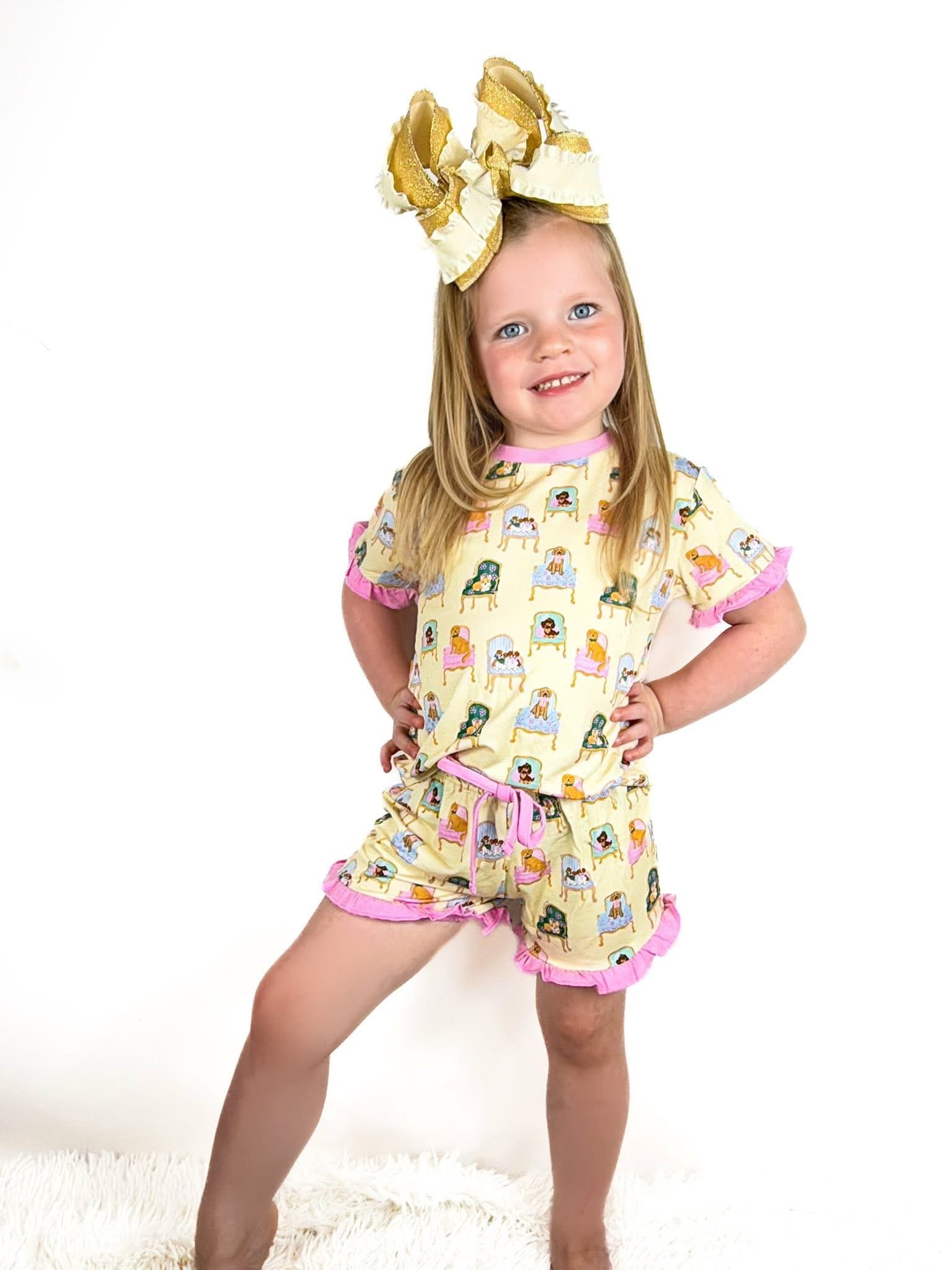 Fancy Dogs Ruffle Short Set