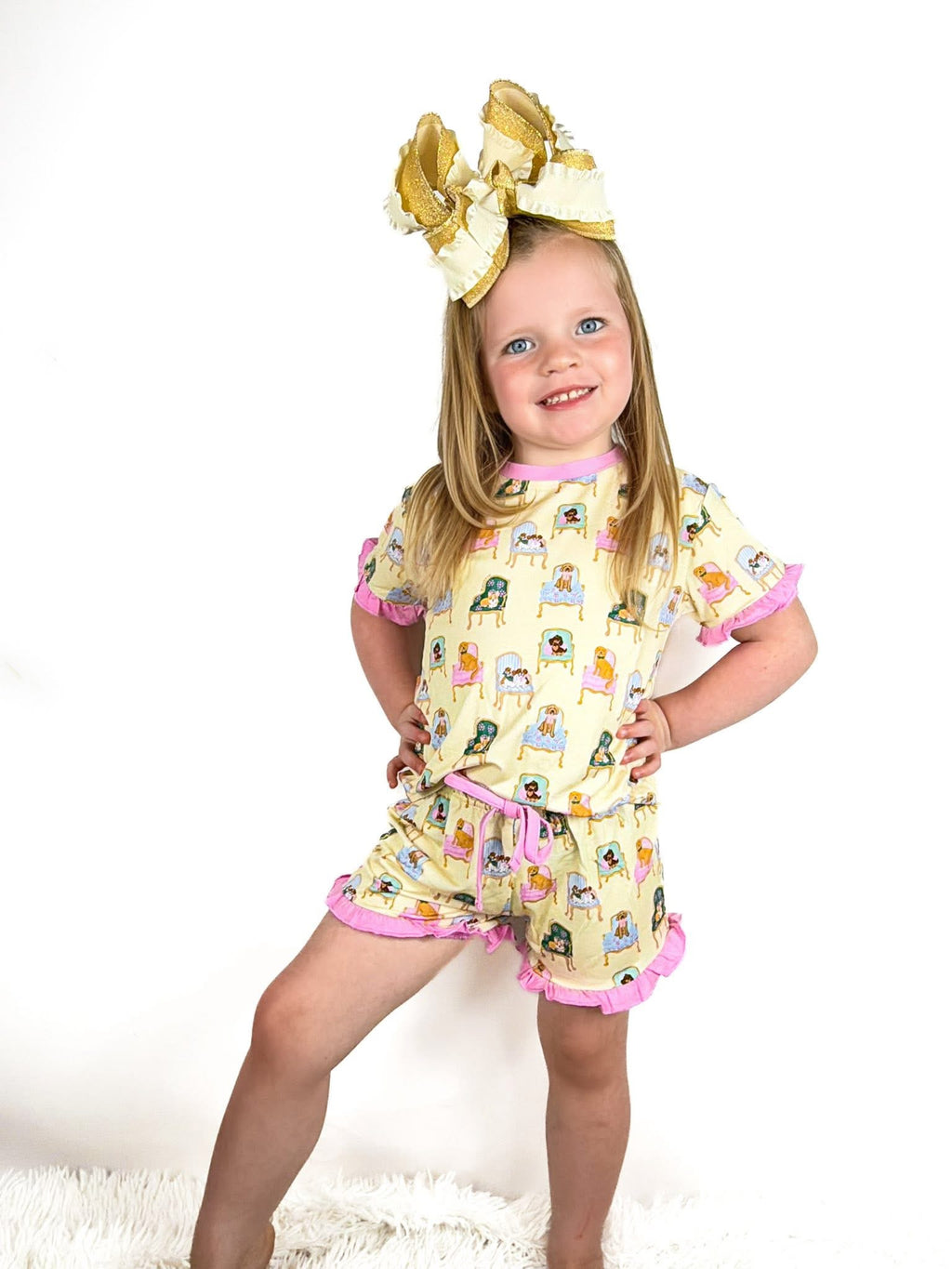Fancy Dogs Ruffle Short Set