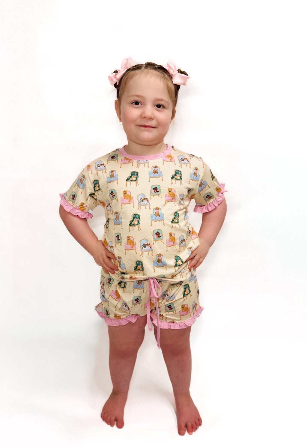 Fancy Dogs Ruffle Short Set