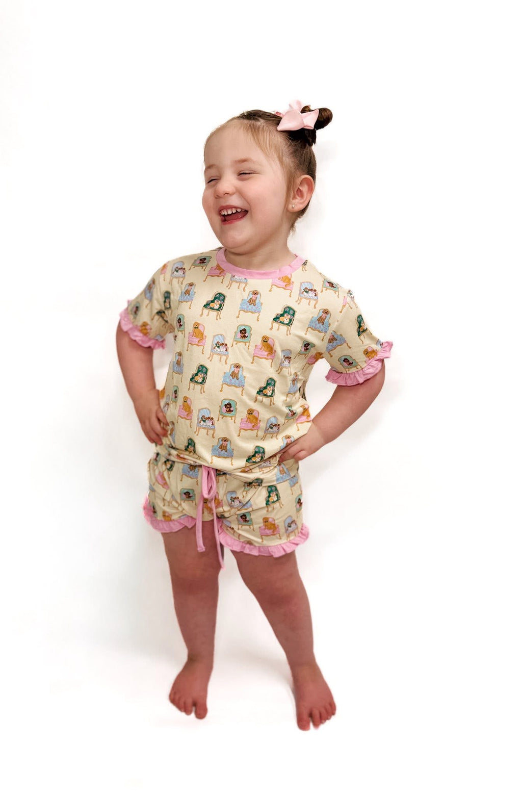 Fancy Dogs Ruffle Short Set