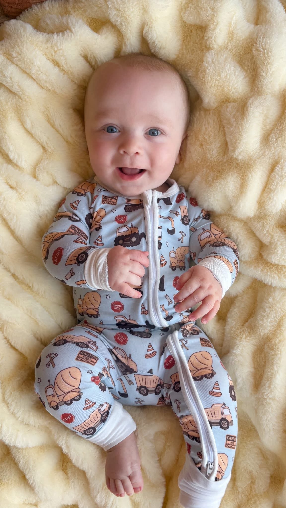 Construction Zone Double Zippy Romper