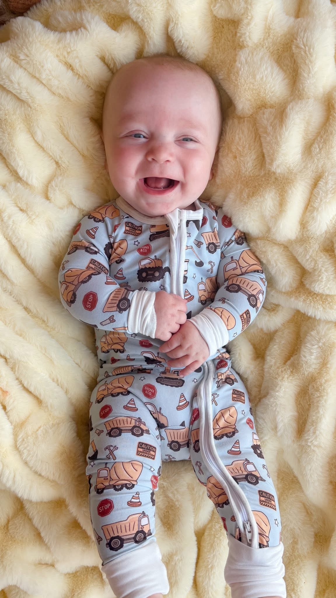 Construction Zone Double Zippy Romper