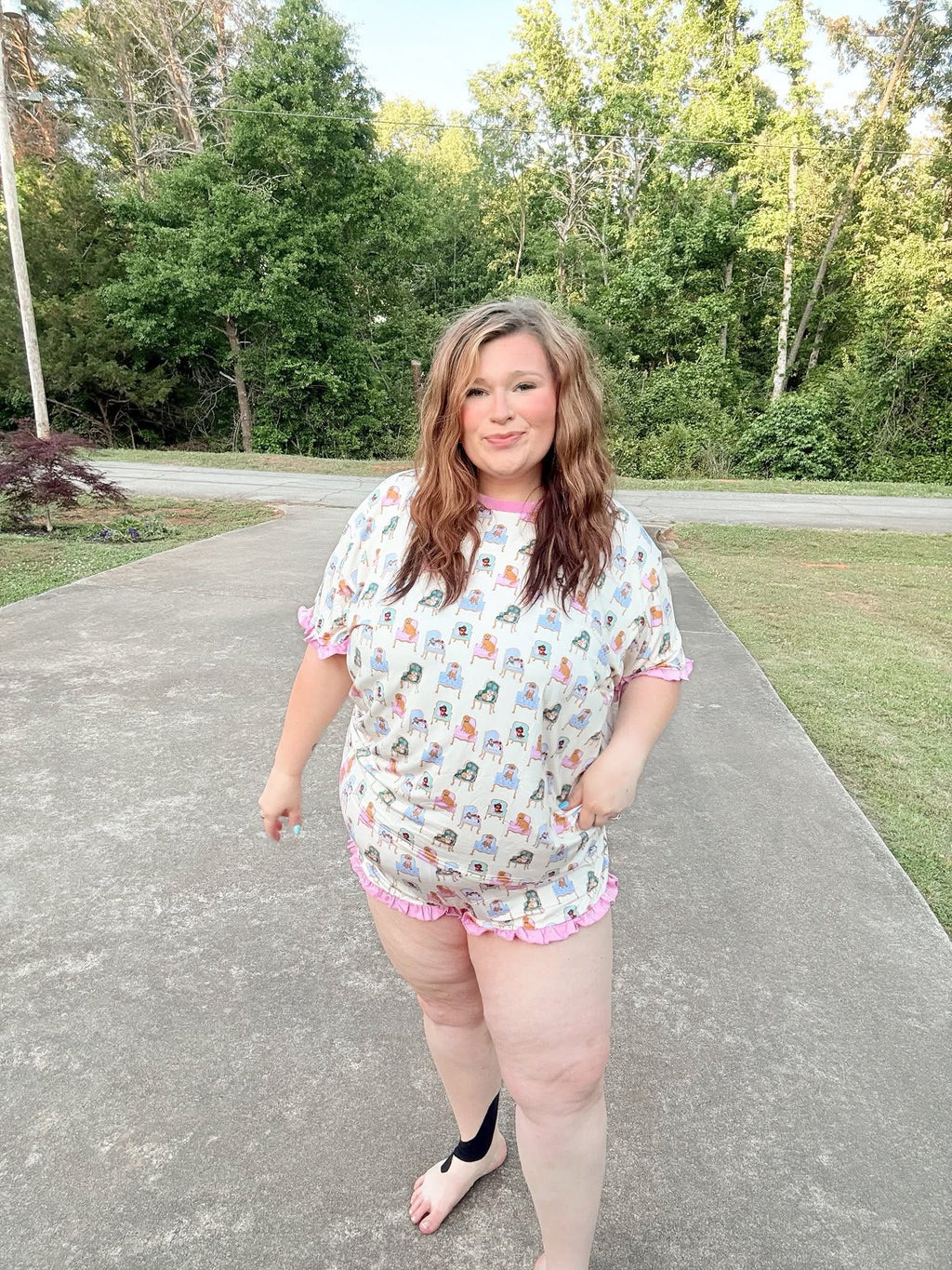 Fancy Dogs Women’s Ruffle Short Set