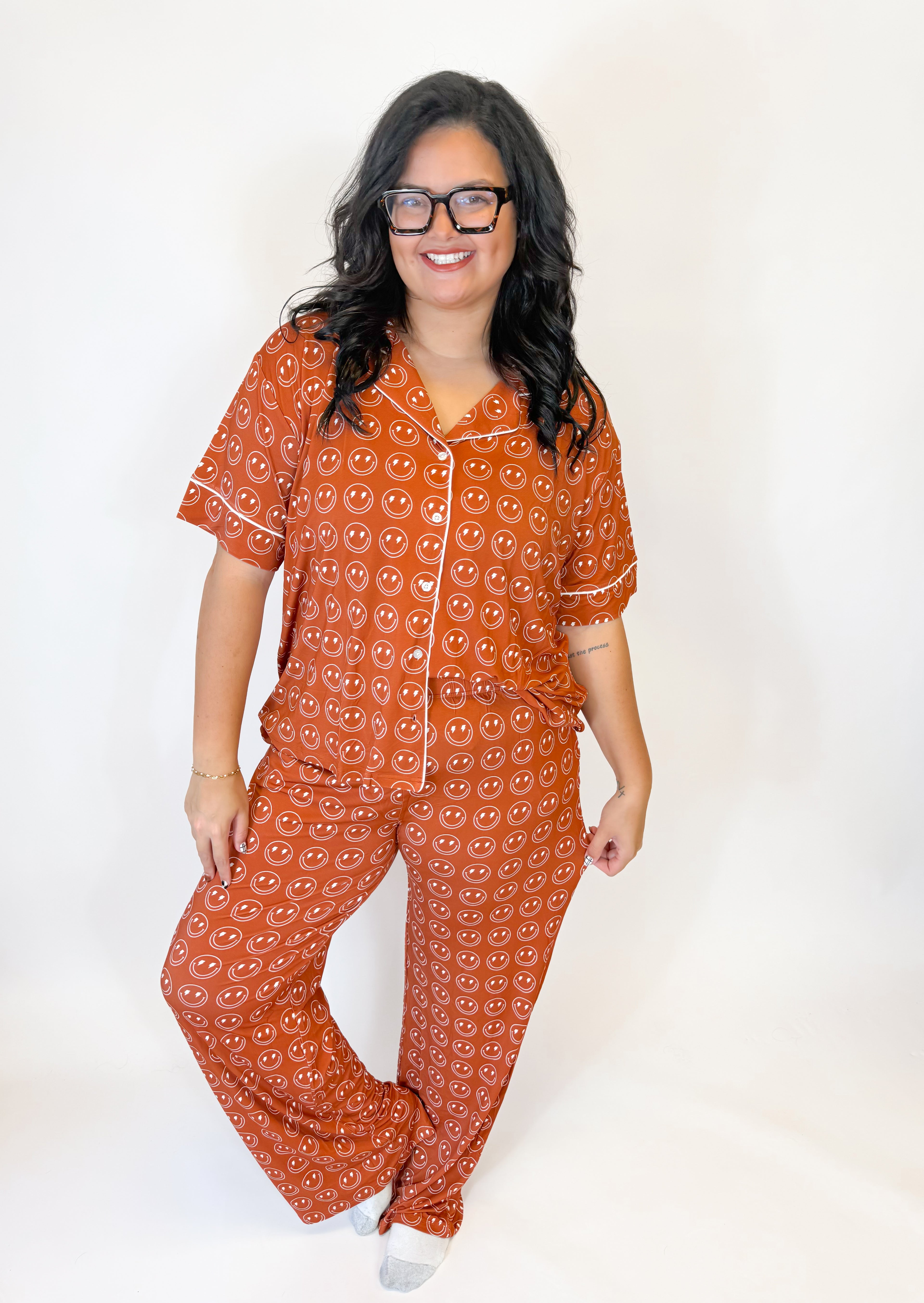 Retro Rust Smileys Womens Pant Set