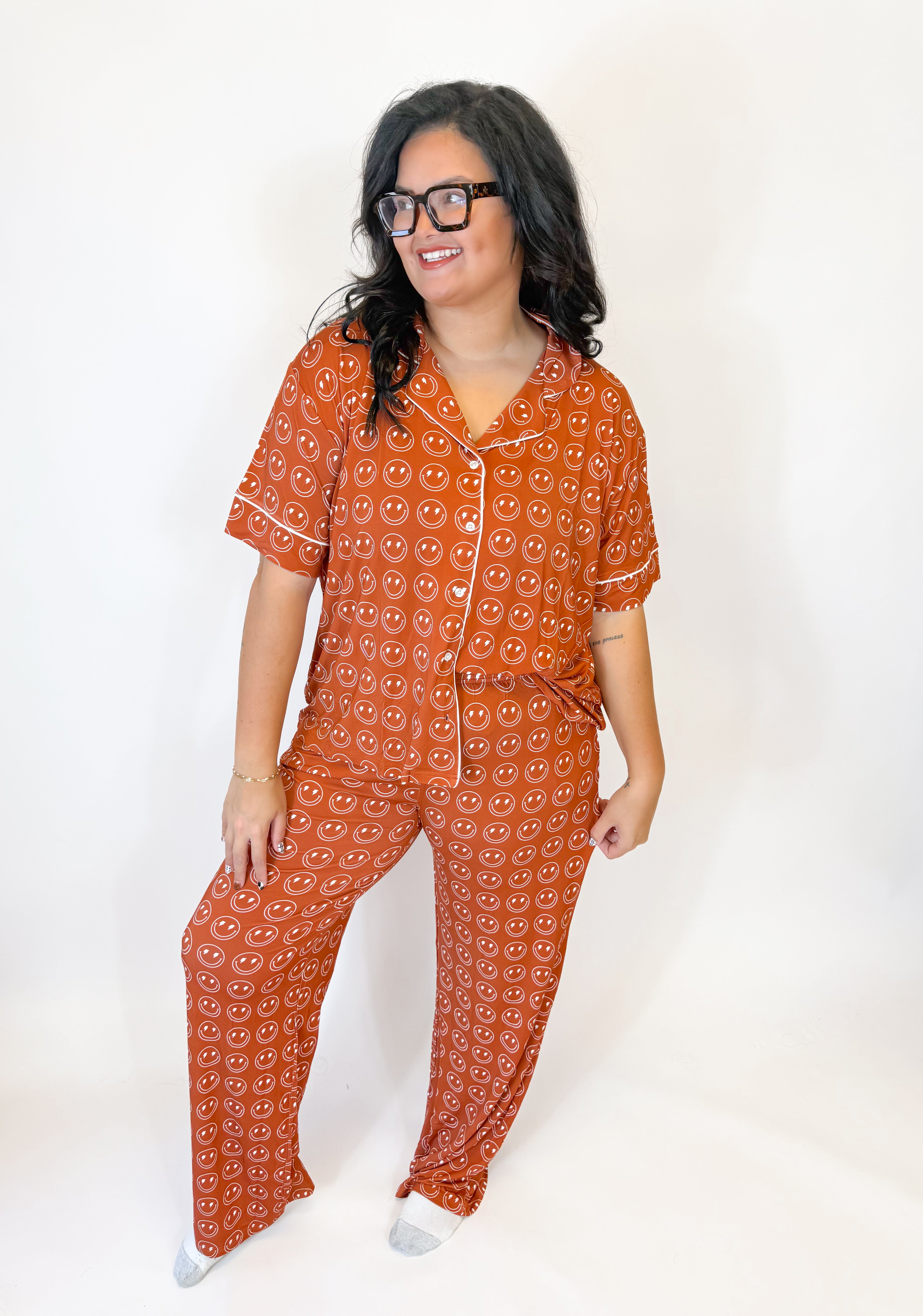 Retro Rust Smileys Womens Pant Set