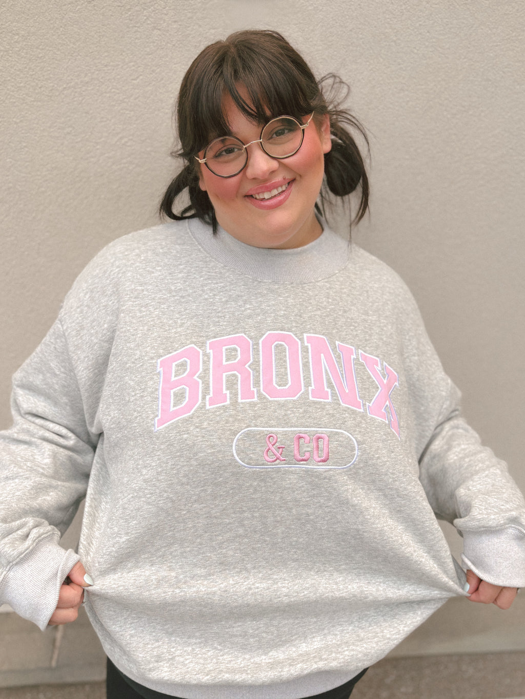 Varsity Bronx&Co. Grey/Pink Sweatshirt