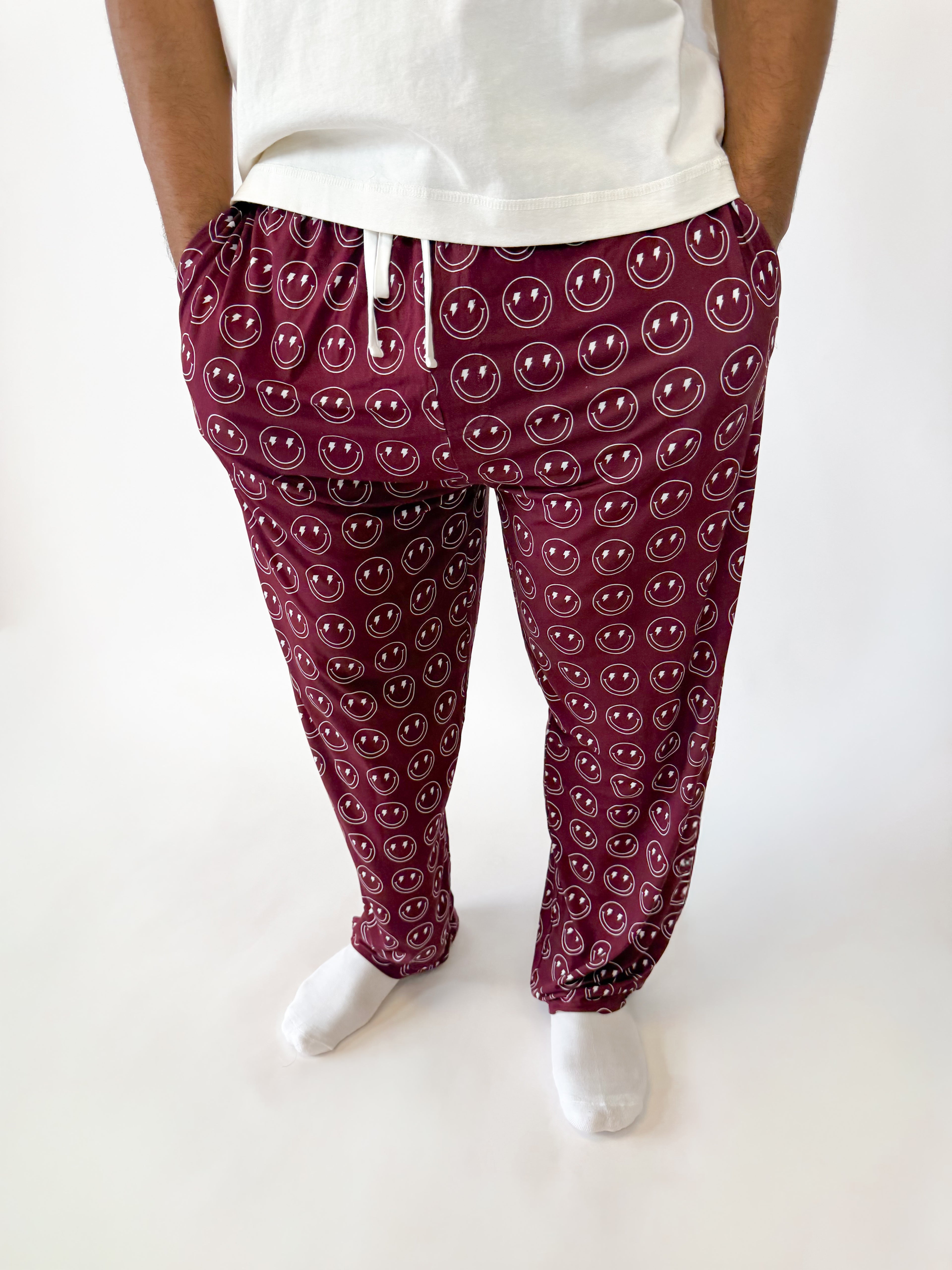 Merlot Smileys Unisex Straight Leg Pants