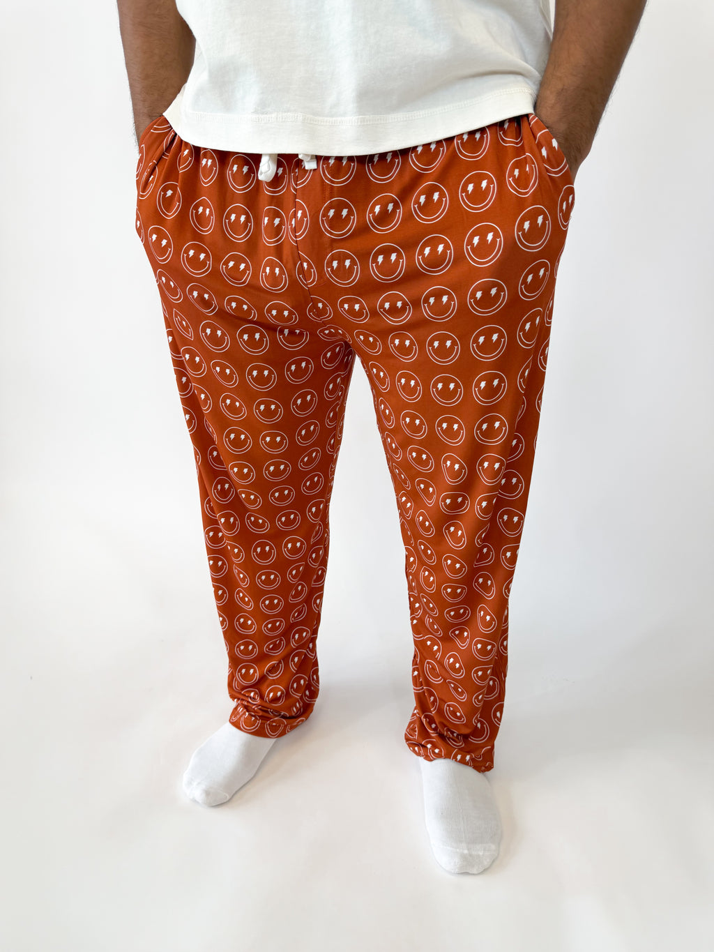 Retro Rust Smileys Unisex Straight Leg Pants