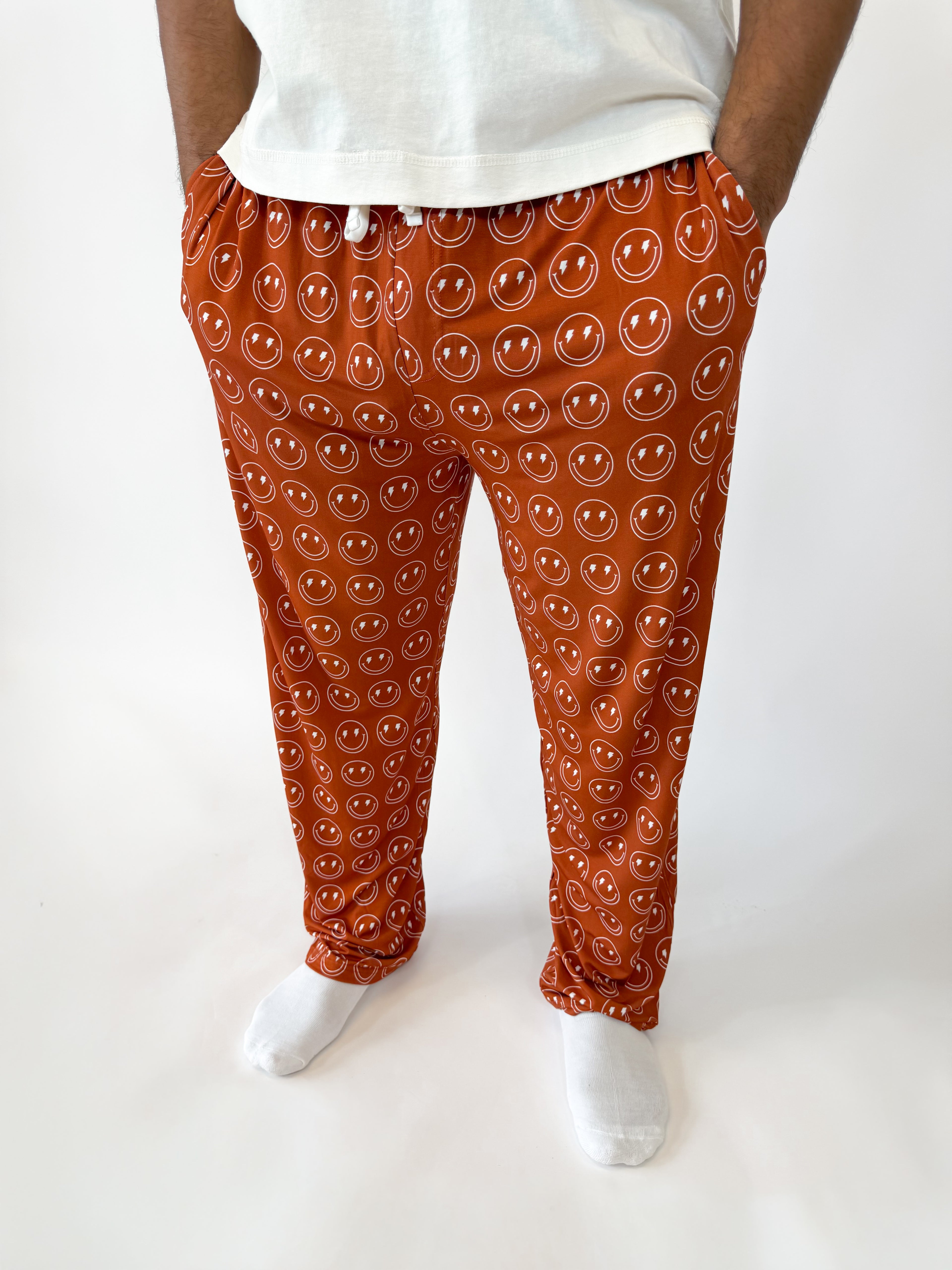 Retro Rust Smileys Unisex Straight Leg Pants