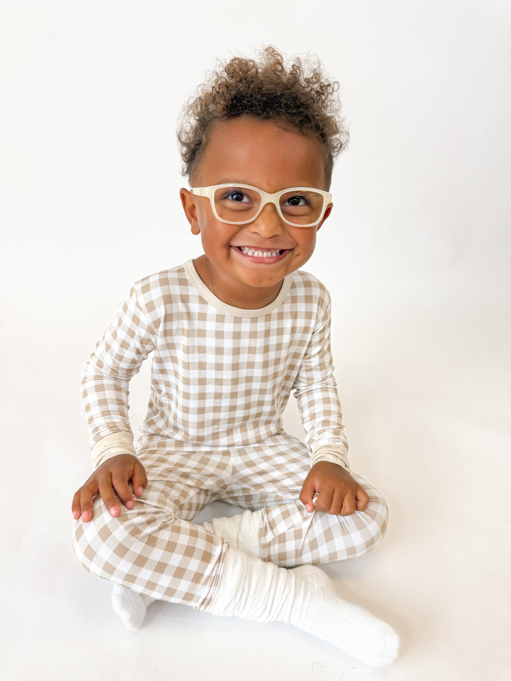 Oatmeal Gingham Two Piece Set