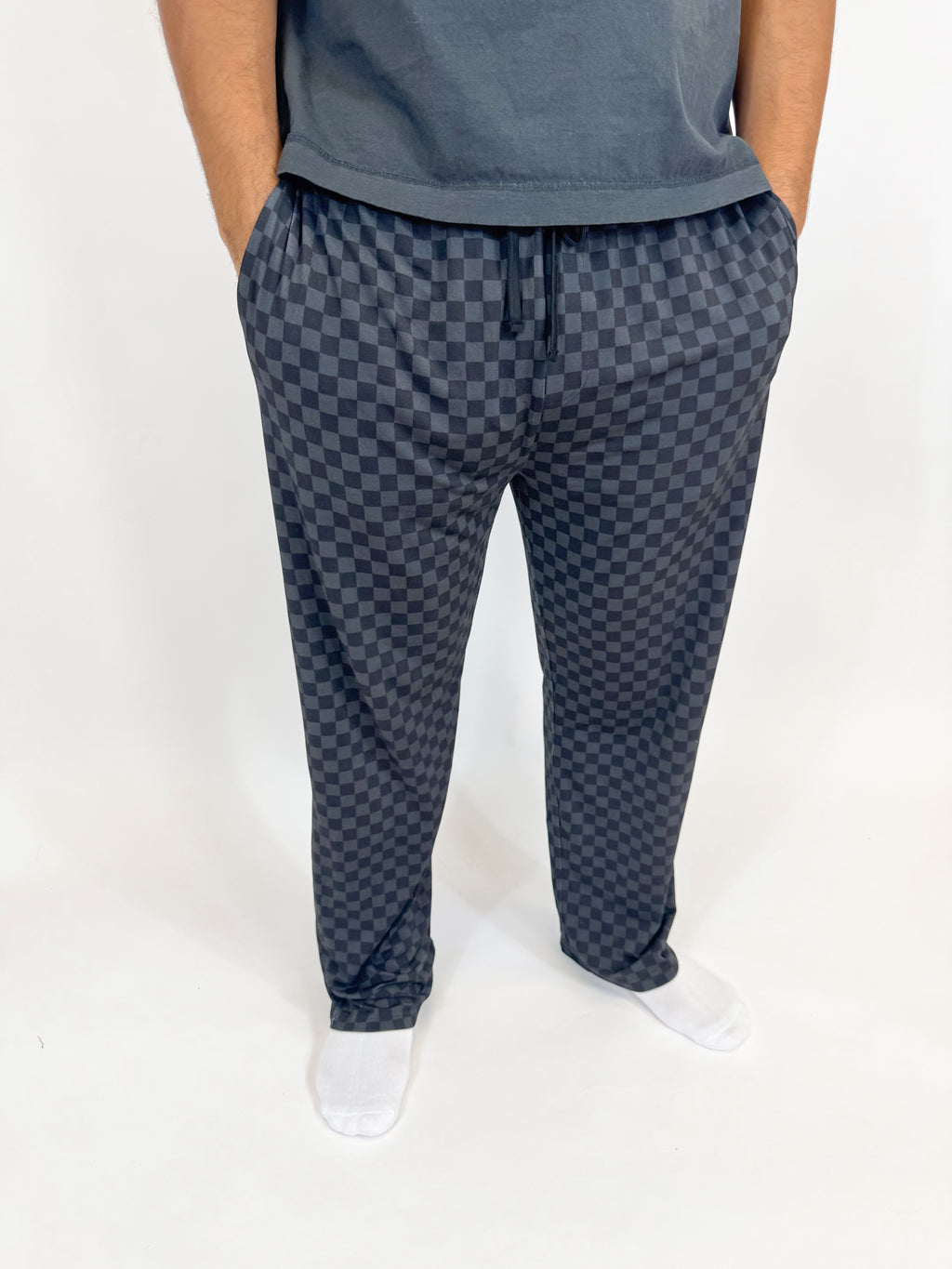 Midnight Checks Unisex Straight Leg Pants