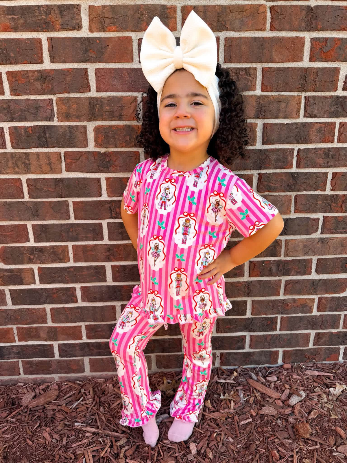 Nutcracker Noel Kids Ruffle Two Piece Pant Set