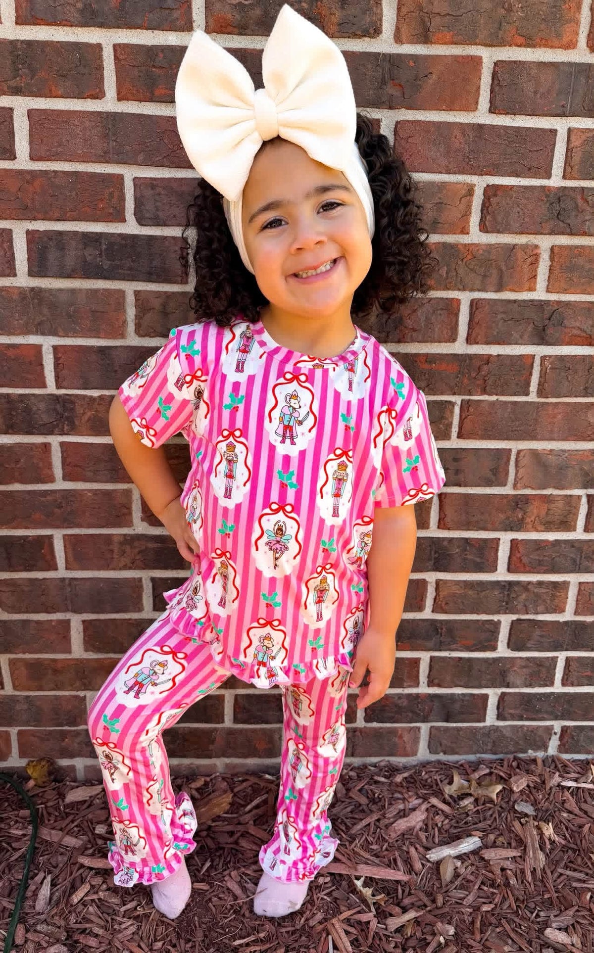 Nutcracker Noel Kids Ruffle Two Piece Pant Set