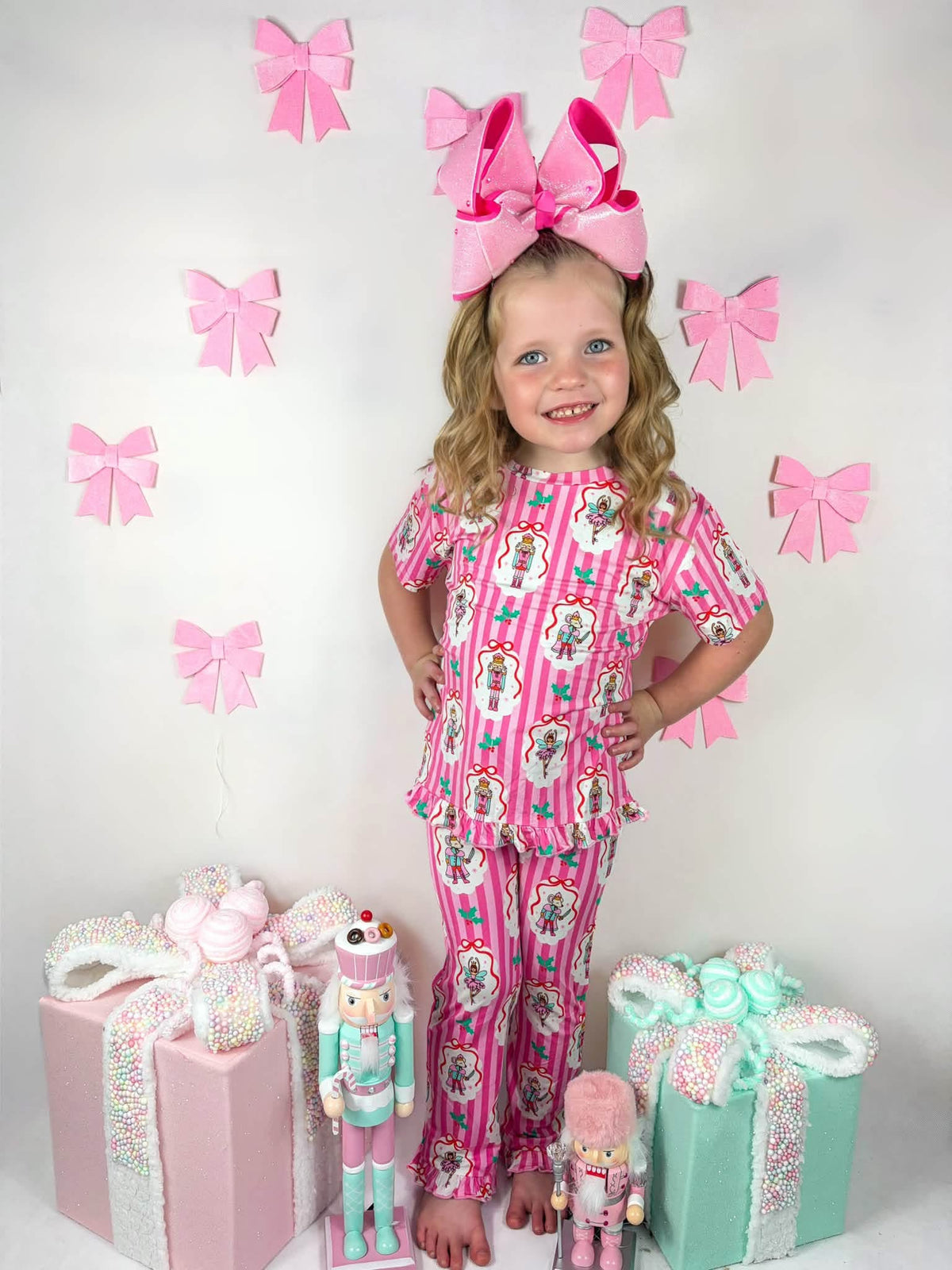 Nutcracker Noel Kids Ruffle Two Piece Pant Set