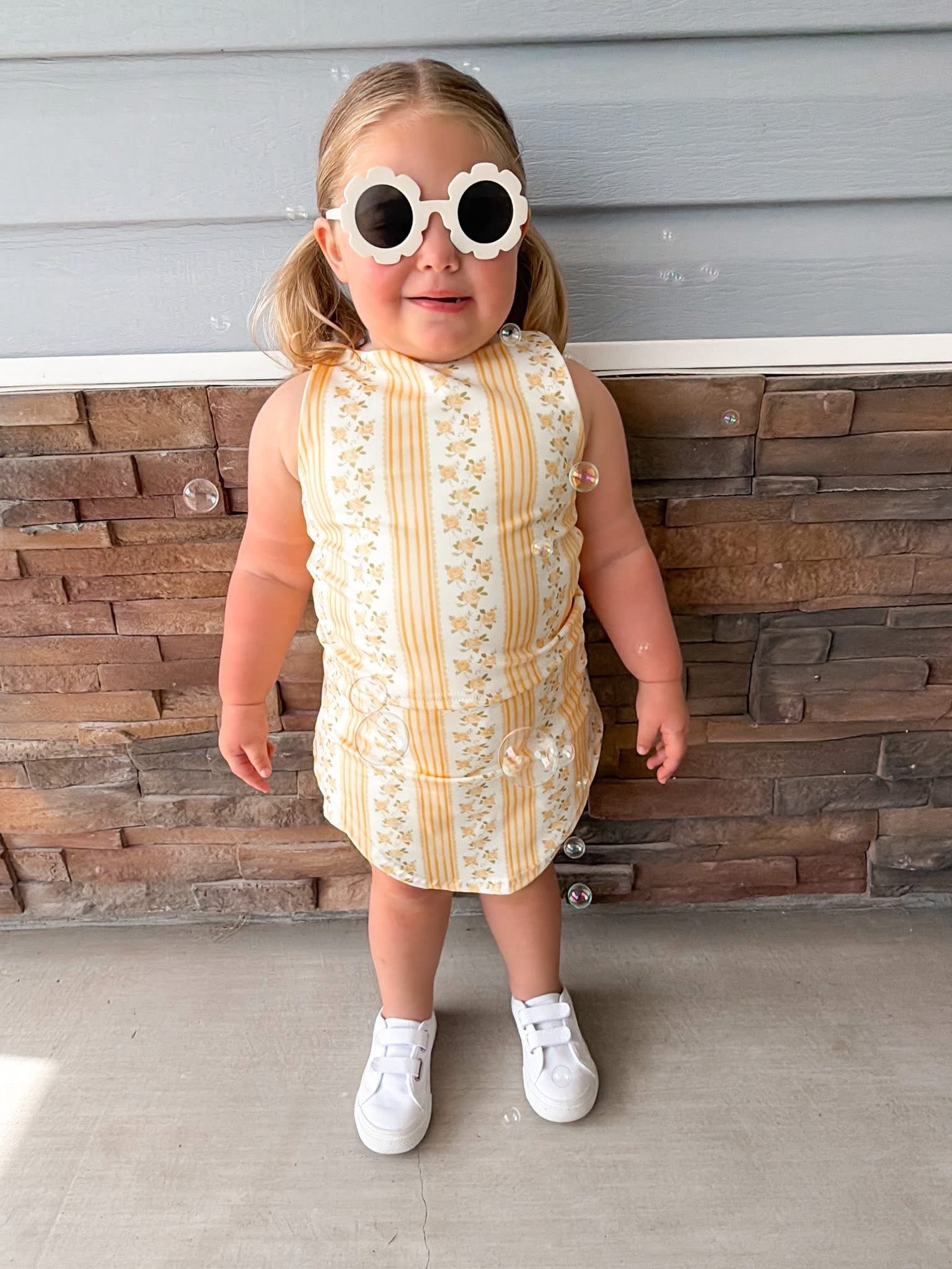 Yellow Paisley Girls Skort Set