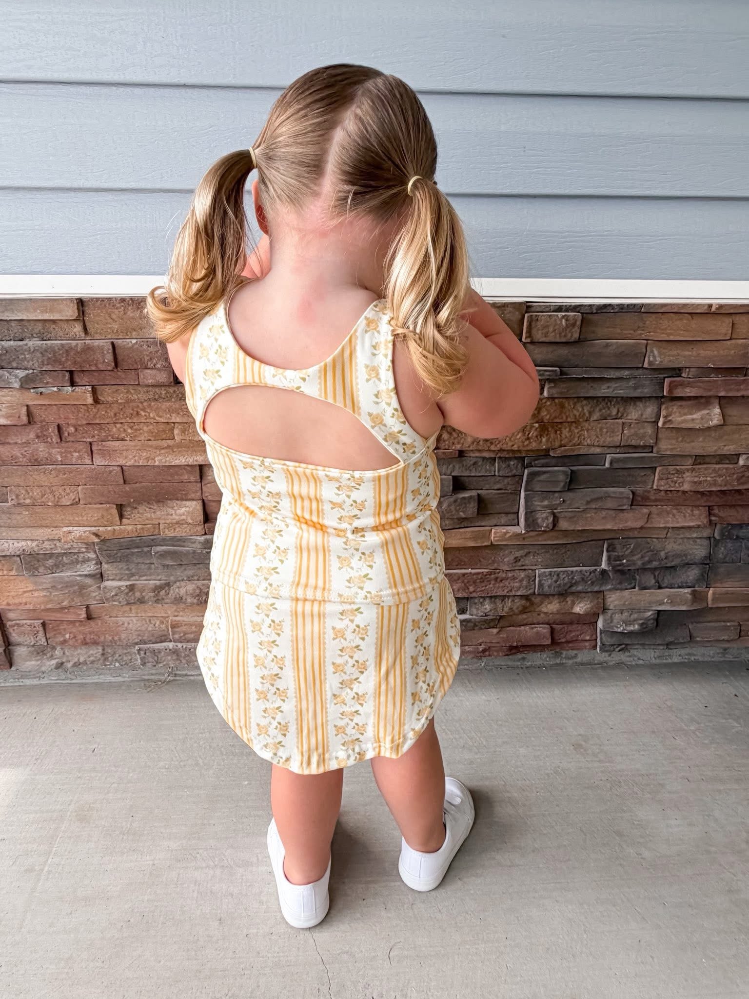 Yellow Paisley Girls Skort Set