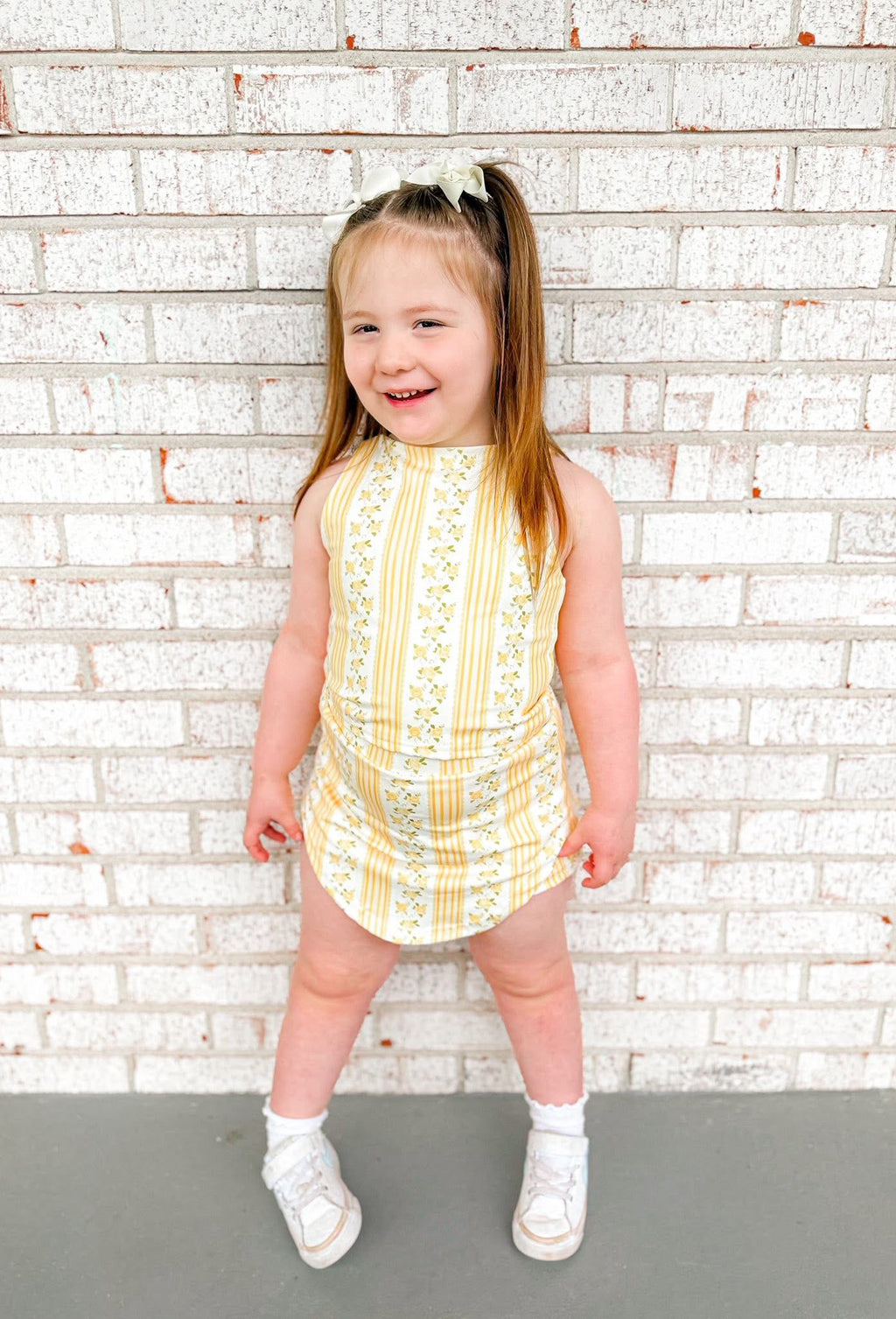 Yellow Paisley Girls Skort Set