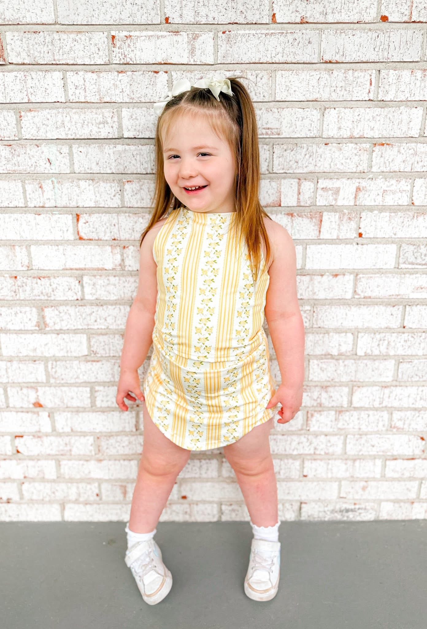 Yellow Paisley Girls Skort Set