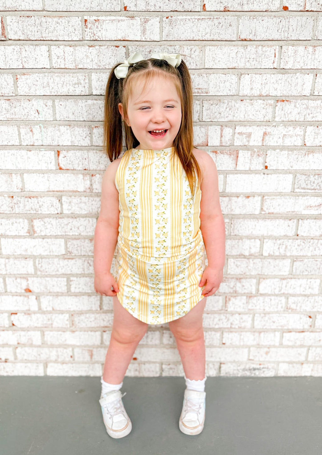 Yellow Paisley Girls Skort Set