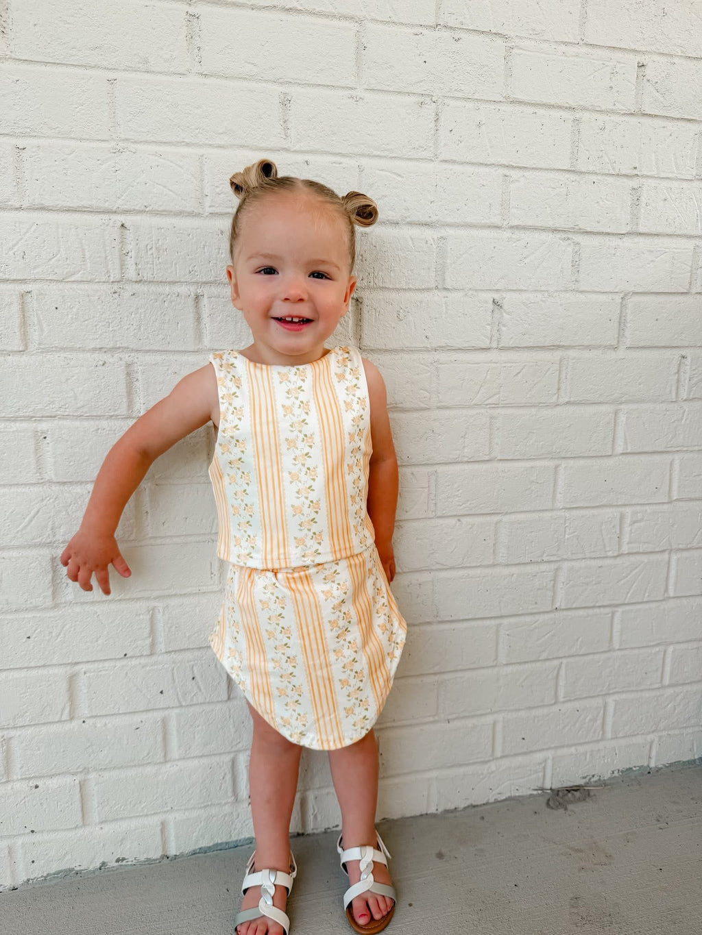 Yellow Paisley Girls Skort Set