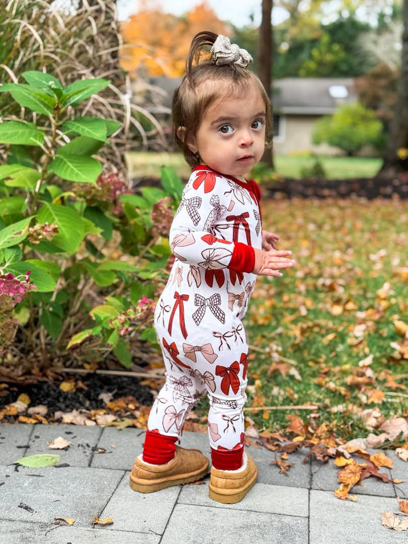 Harvest Bows Double Zippy Romper
