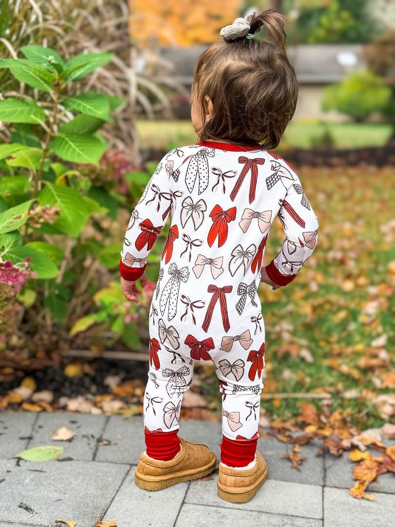 Harvest Bows Double Zippy Romper