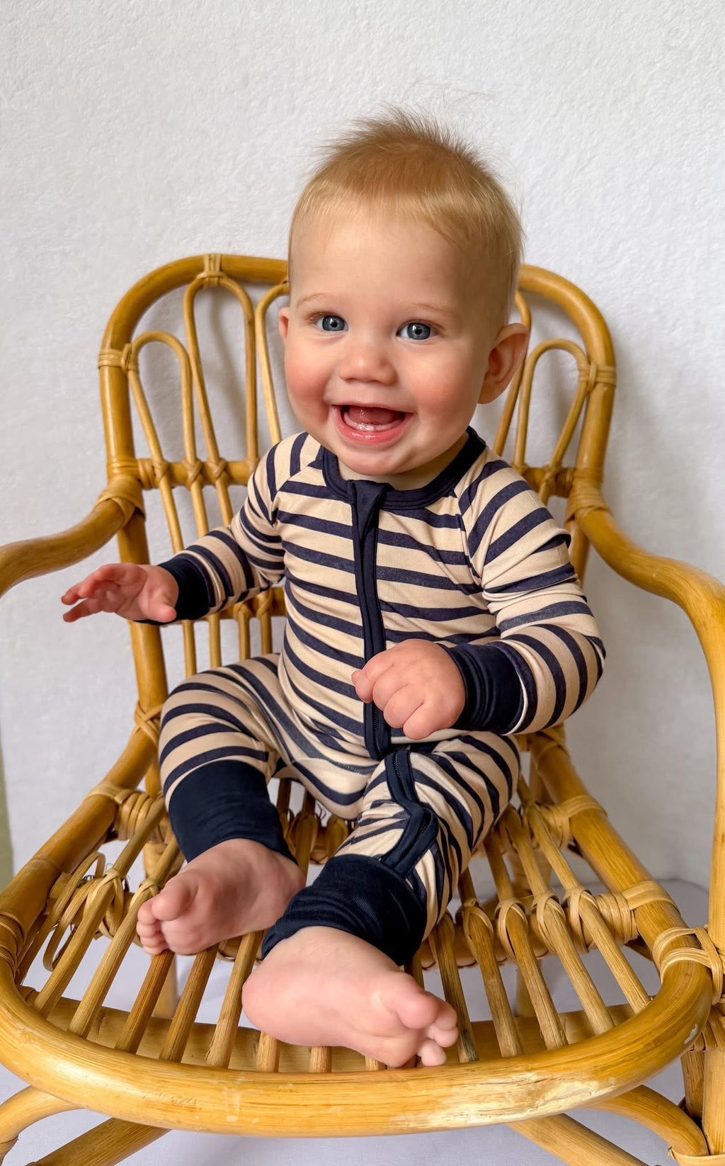 Coastal Stripes Double Zippy Romper
