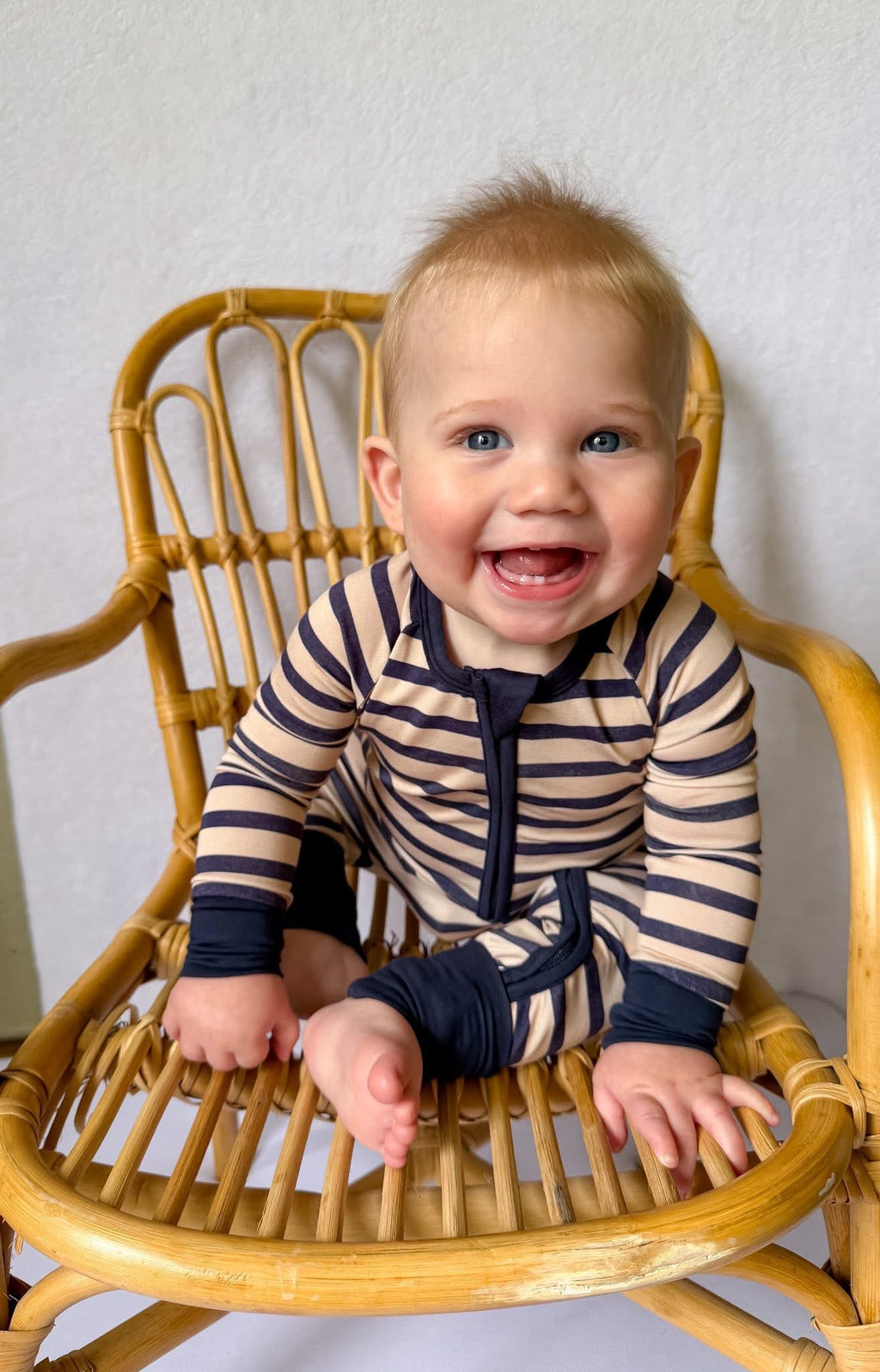 Coastal Stripes Double Zippy Romper