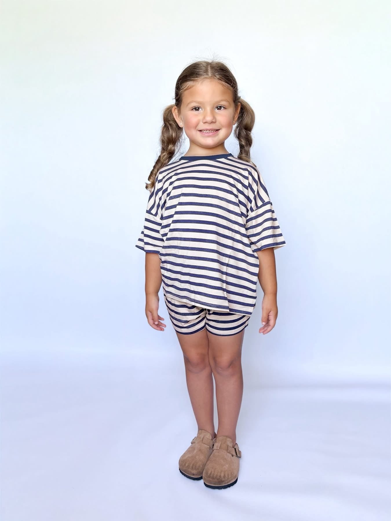 Coastal Stripes Oversized Short Set