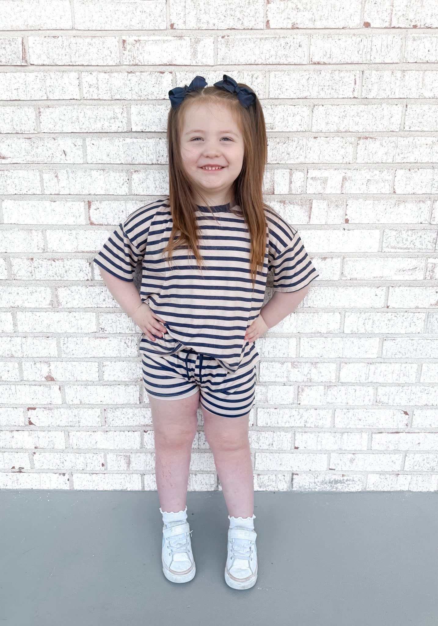 Coastal Stripes Oversized Short Set
