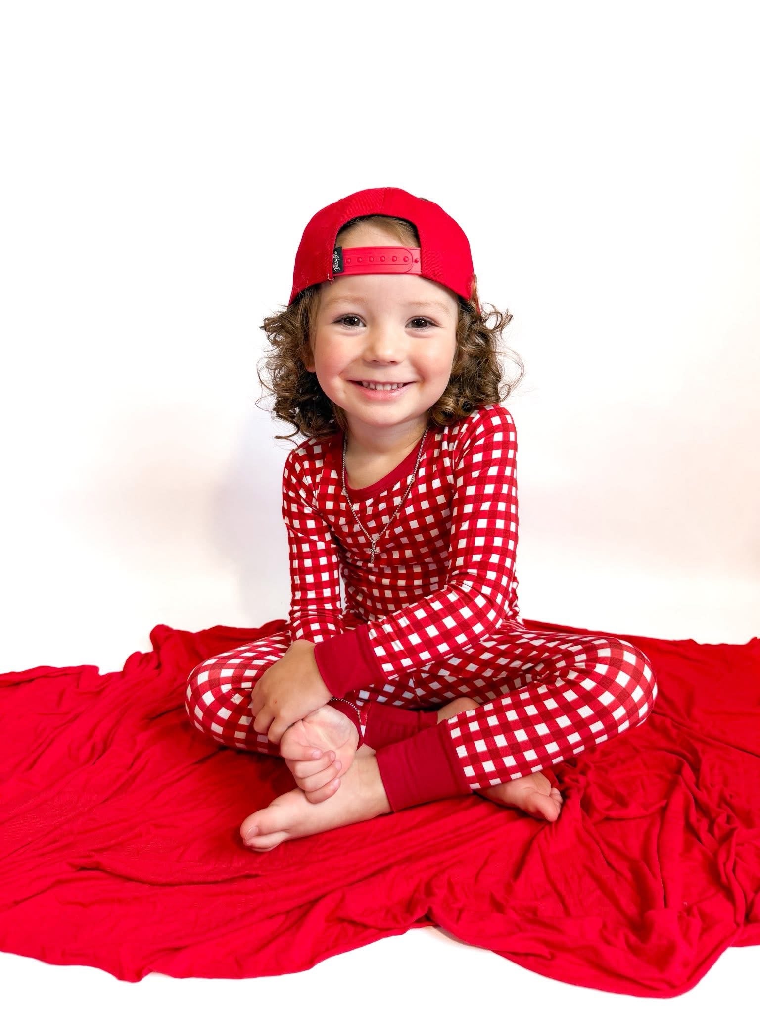 Red Gingham Two Piece Set