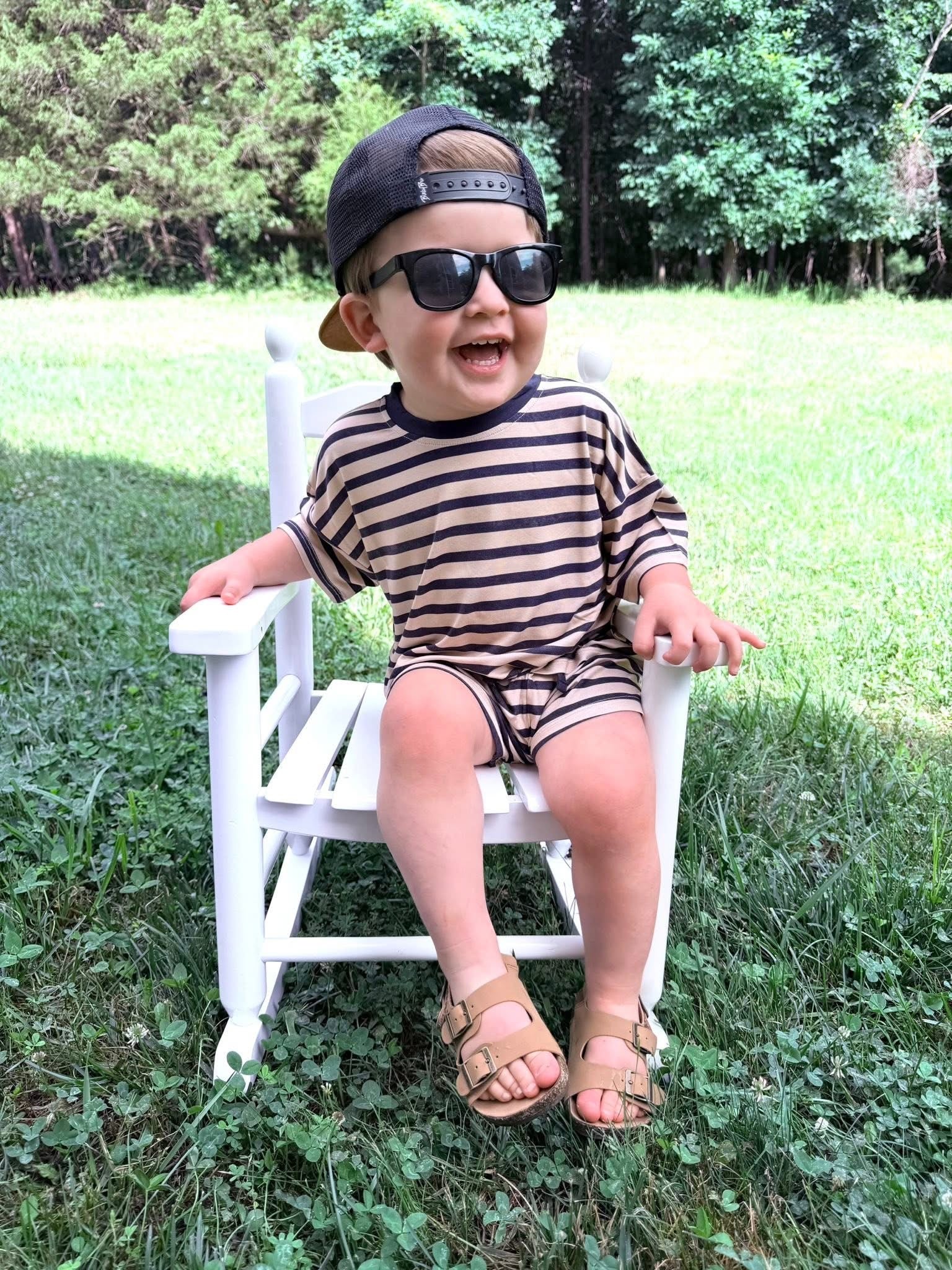 Coastal Stripes Oversized Short Set