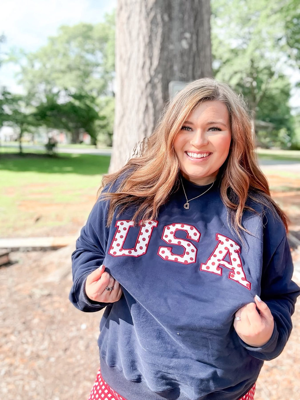 USA Polka dot Mockneck Sweatshirt