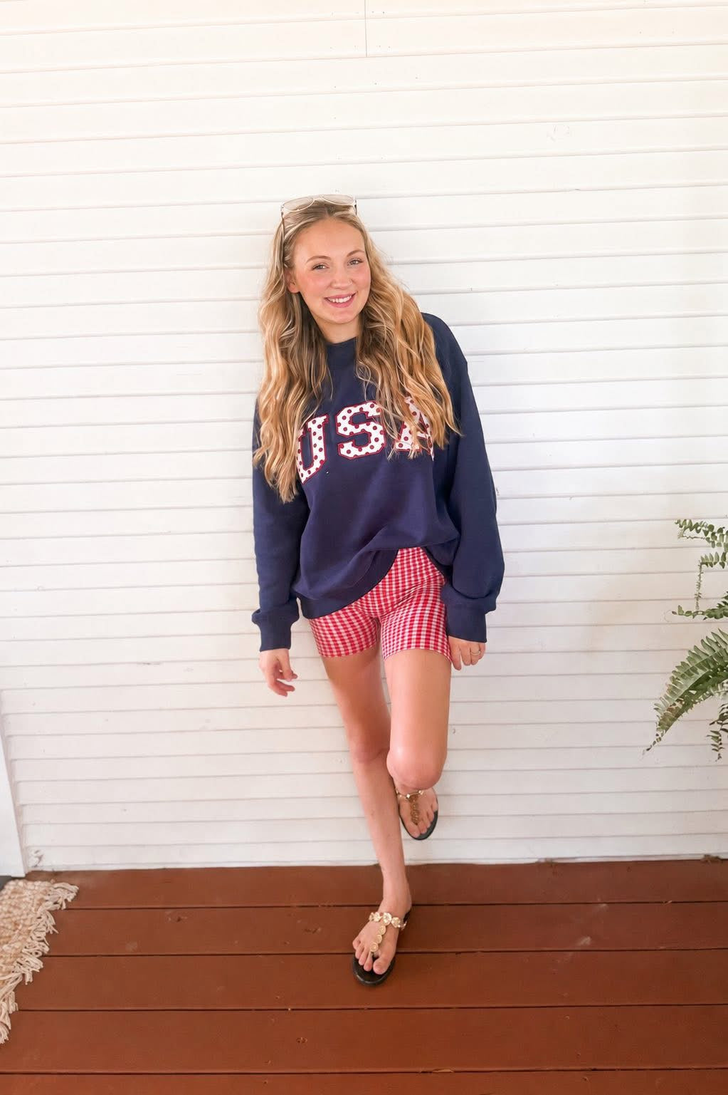 USA Polka dot Mockneck Sweatshirt