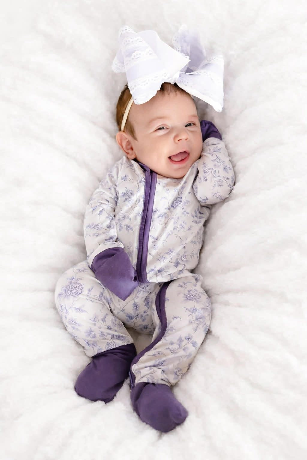 Lavender Double Zippy Romper