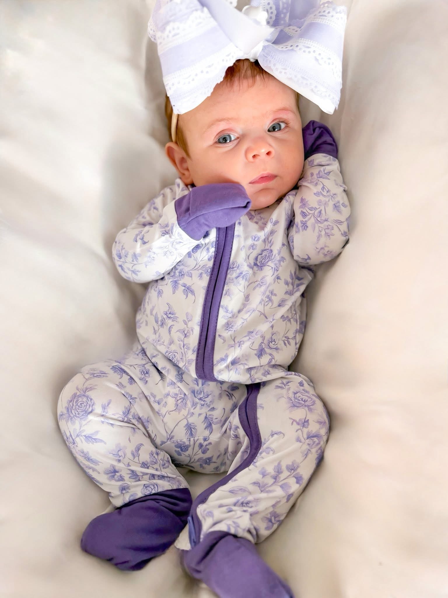 Lavender Double Zippy Romper