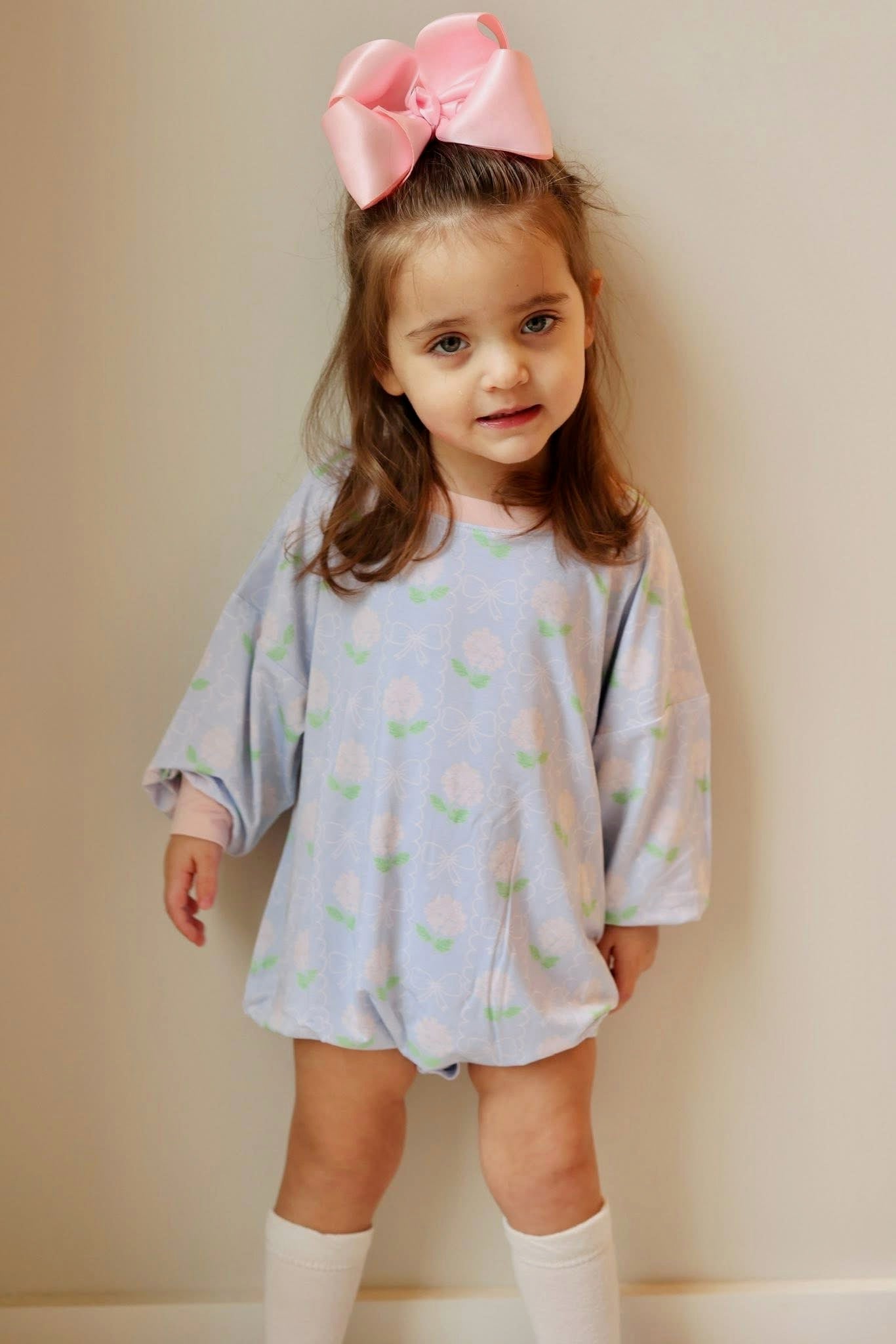 Pastel Petals Longsleeve Bubble Romper