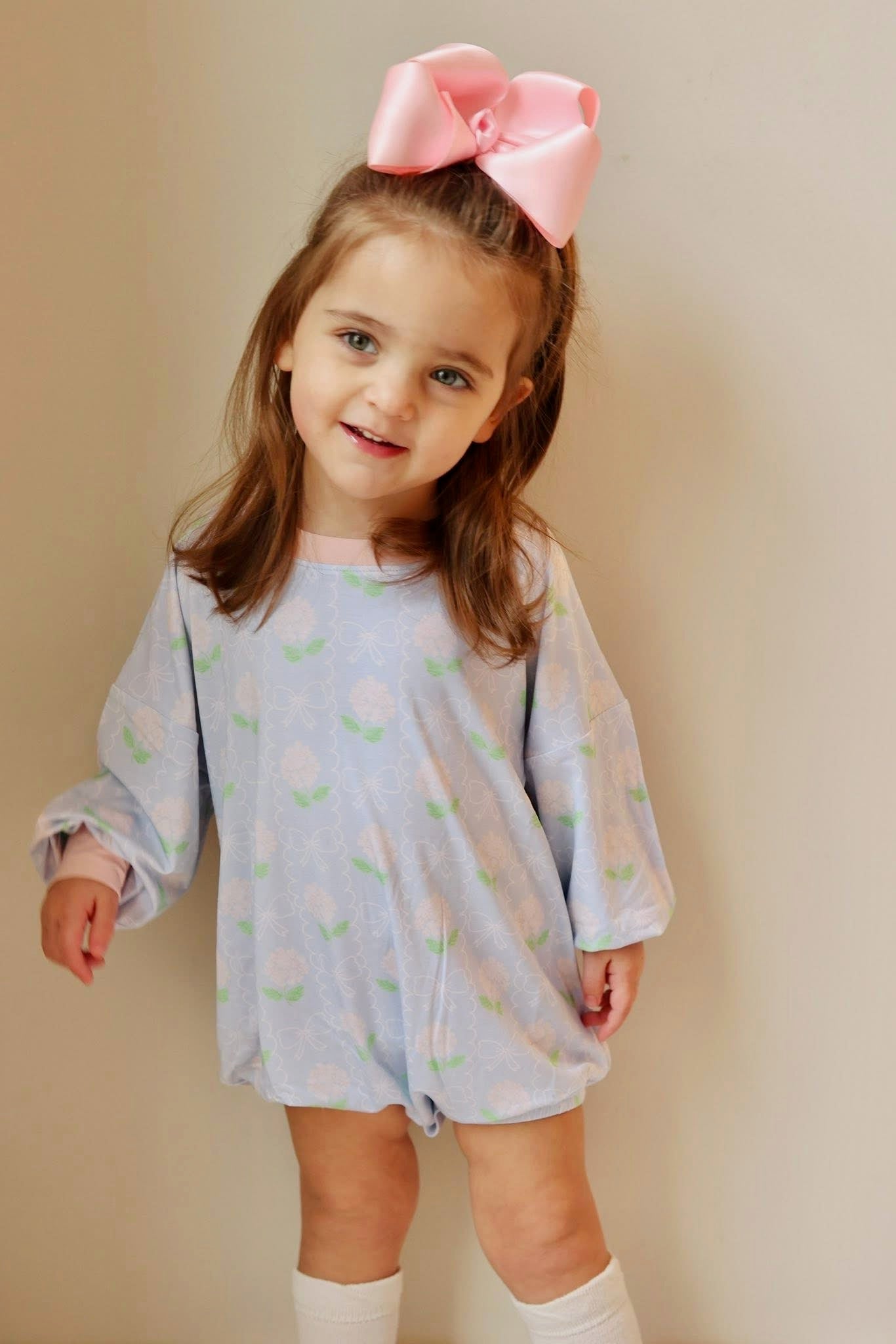 Pastel Petals Longsleeve Bubble Romper