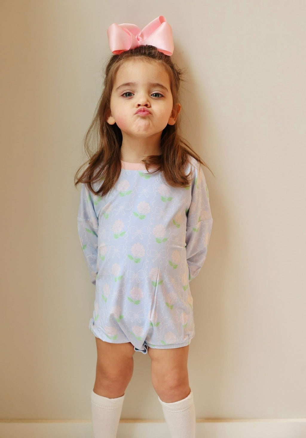 Pastel Petals Longsleeve Bubble Romper