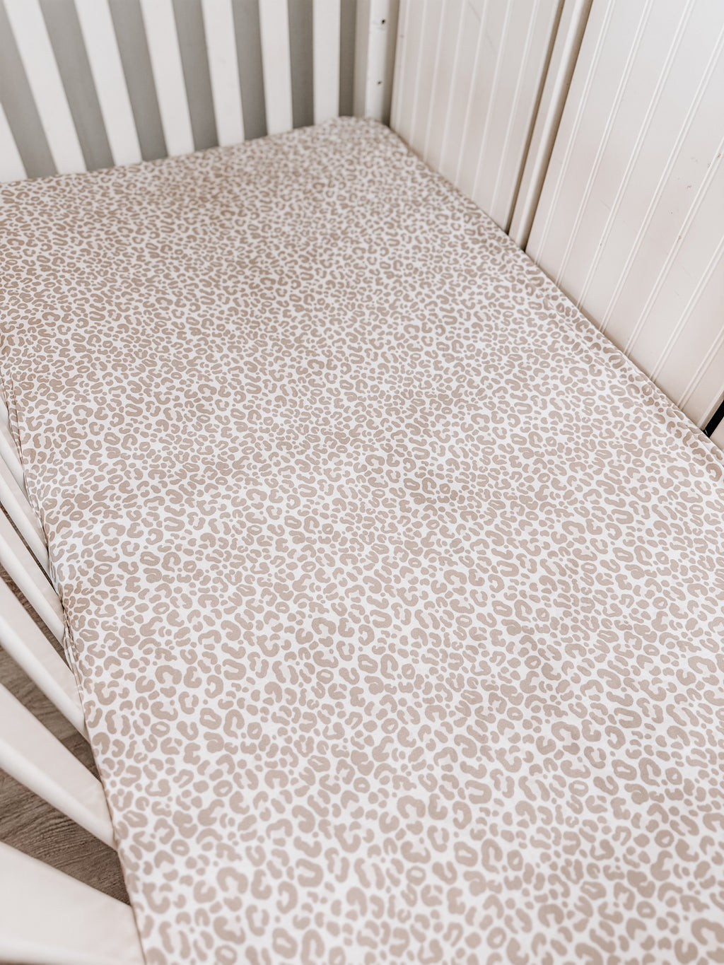 Oat Leopard Crib Sheet