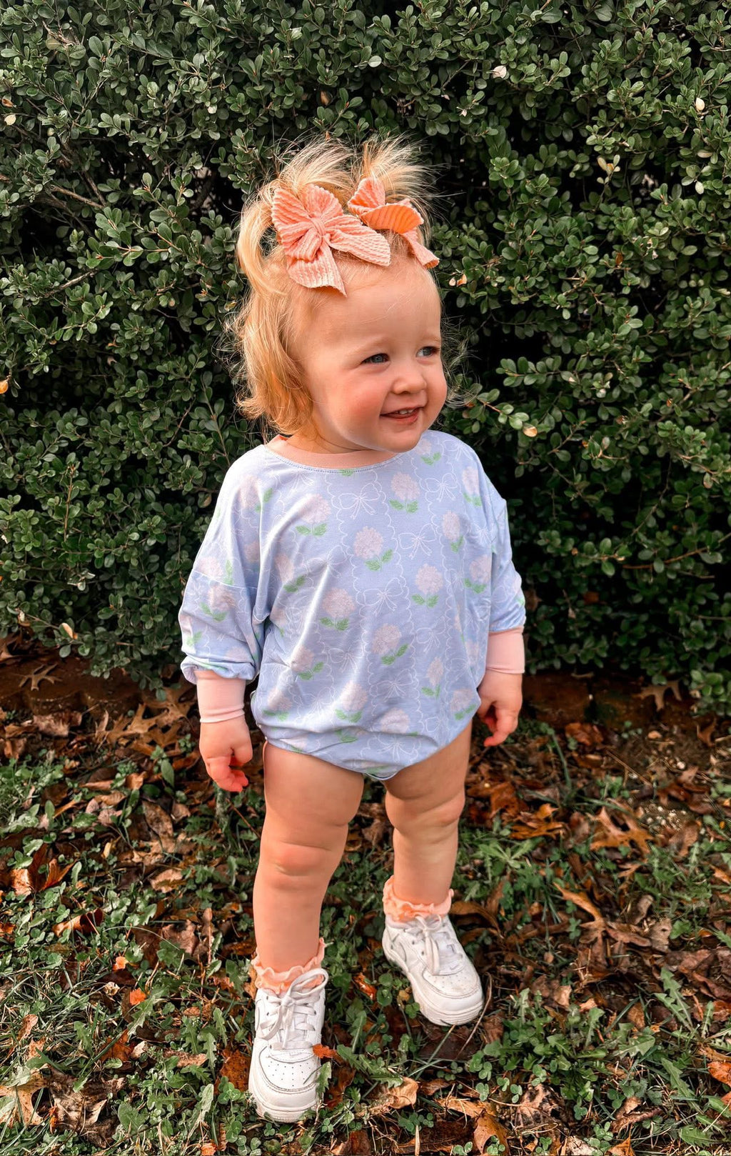 Pastel Petals Longsleeve Bubble Romper