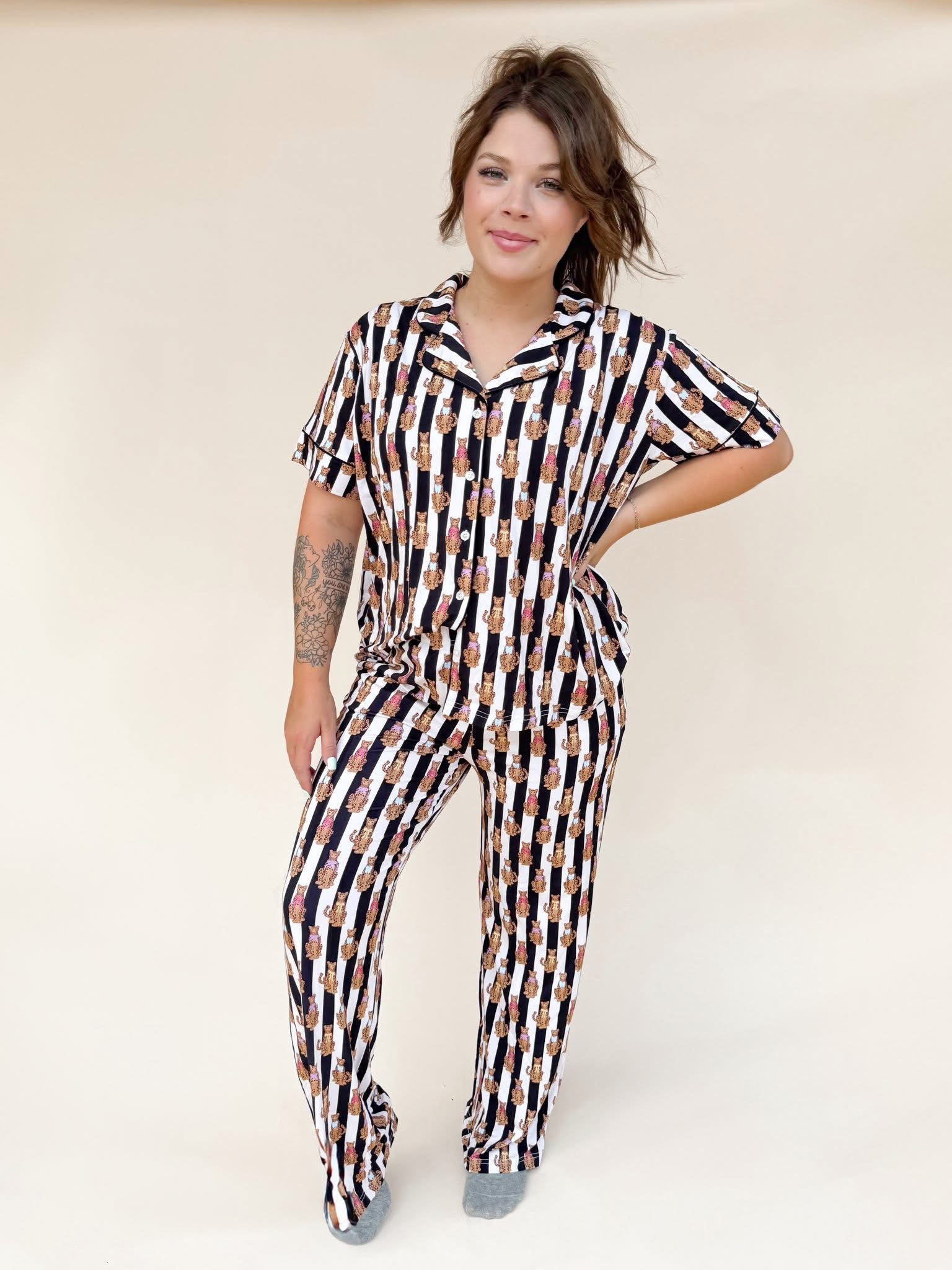 Fancy Leopards Womens Pant Set