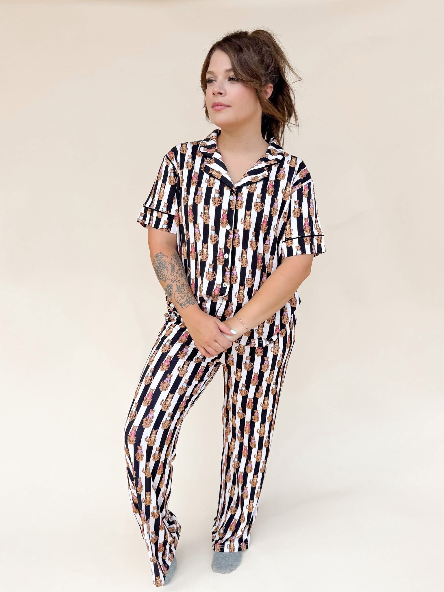 Fancy Leopards Womens Pant Set