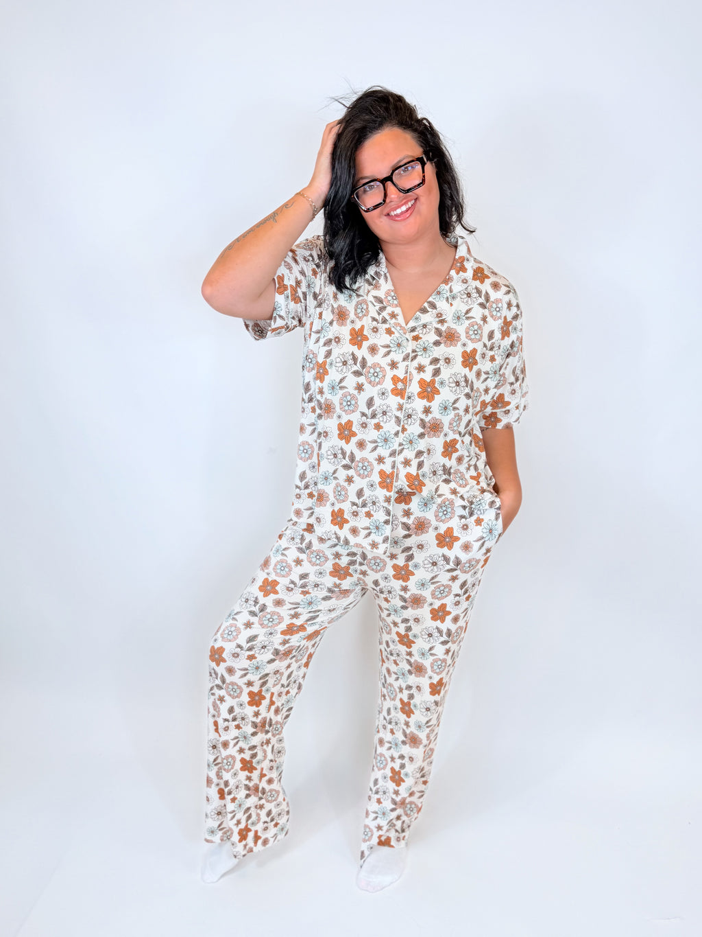 Josie Floral Womens Pant Set